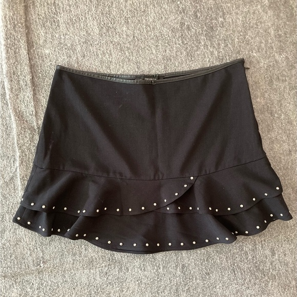 Frilly Tiered Studded Black Skirt by Forever 21! - Picture 2 of 2